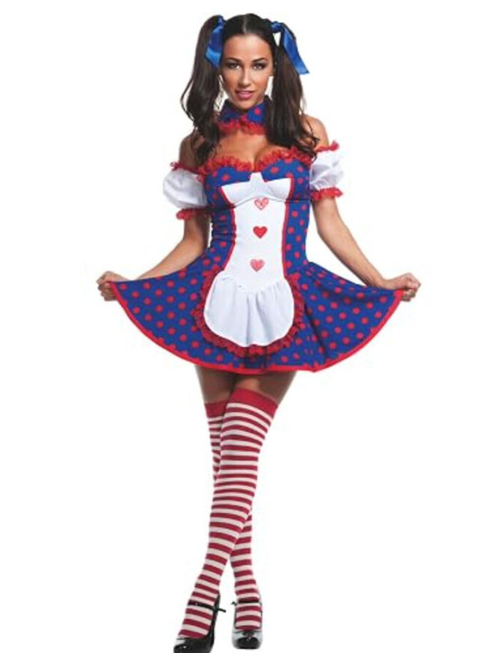 Y2K Starline polka dot "Risque Rag Doll" 4pc w/ petticoat dress